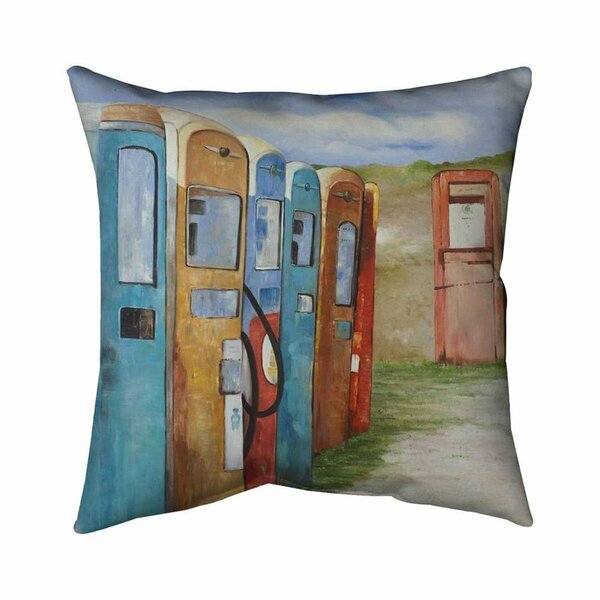 Begin Home Decor 26 x 26 in. Old Gas Pumps-Double Sided Print Indoor Pillow 5541-2626-SL13